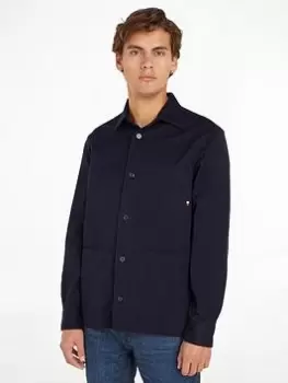 Image of Tommy Hilfiger Heavy Twill Solid Shirt Jacket, Blue, Size XL, Men
