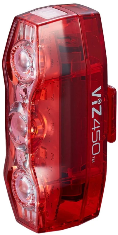 Image of Cateye Viz 450 Rechargeable Rear Bike Light with USBC USB-C NO COLOUR - Cycles UK