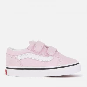 Image of Vans Toddlers Old Skool Velcro Trainers - Lilac Snow/True White - UK 9 Toddler