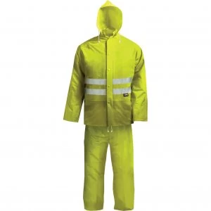 Image of Scan Hi Vis 2 Piece Waterproof Rain Suit Yellow L