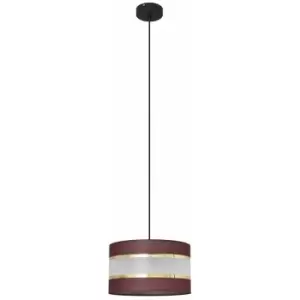 Image of Helam Helen Cylindrical Pendant Ceiling Light Brown, Gold, Black 25cm
