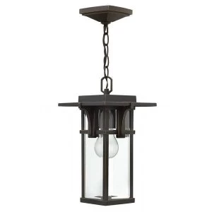 Image of 1 Light Outdoor Ceiling Chain Lantern Oil Rubbed Bronze, E27