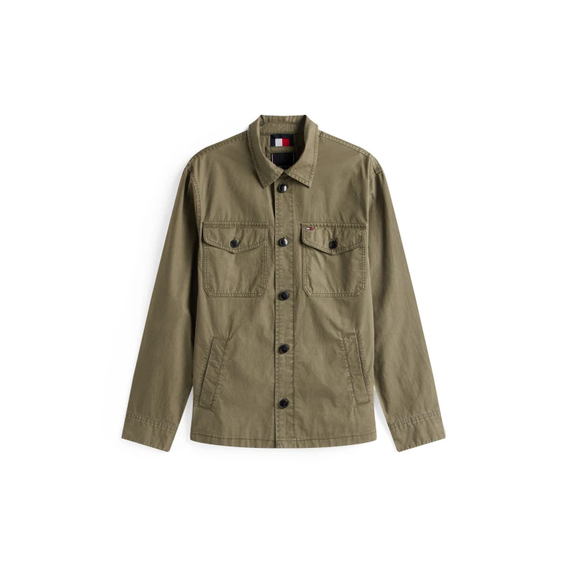 Image of Tommy Hilfiger Mens Twill Overshirt BattleGreen PLI male M