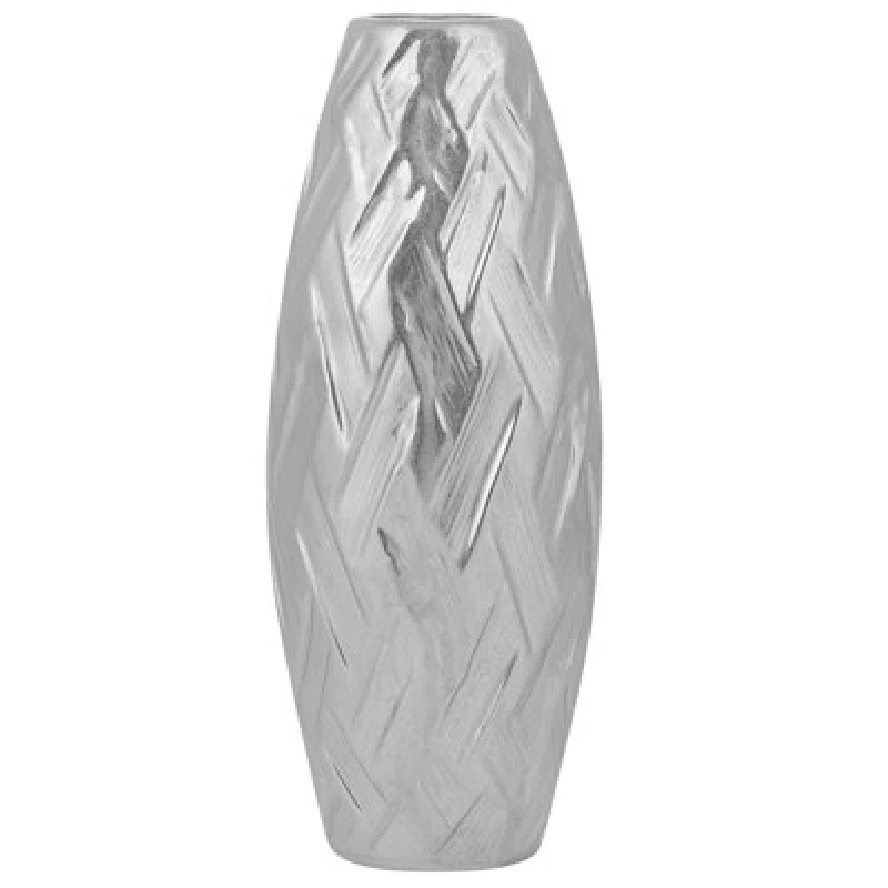 Image of Beliani Decorative Vase Arpad Stoneware 33cm Silver