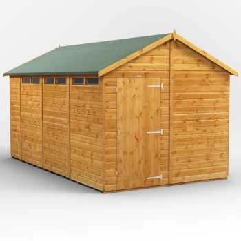 Image of 14x8 Power Apex Security Shed - Brown