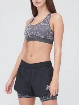 Image of adidas Believe This All Over Print Sports Bra - Black , Grey Size M Women
