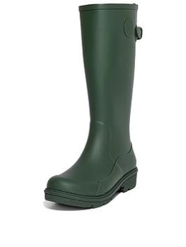 Image of FitFlop Wonderwelly Tall Wellington Boots - Green, Size 7, Women
