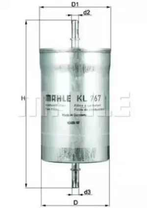 Image of Fuel Filter KL767 78444192 by MAHLE Original