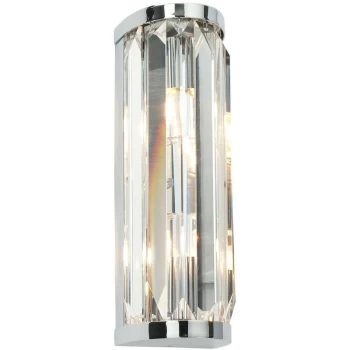 Image of Endon Crystal - 2 Light Bathroom Wall Light Chrome with Crystal IP44, G9