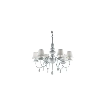 Image of Ideal Lux Blanche - 6 Light Multi Arm Chandelier White Finish, E14