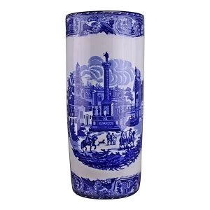 Image of Umbrella Stand, Vintage Blue & White Townscape Design