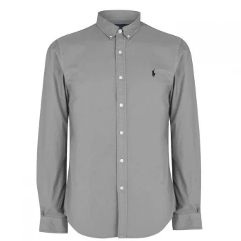 Image of Polo Ralph Lauren Slim Fit Garment Dyed Oxford Shirt - Perfect Grey