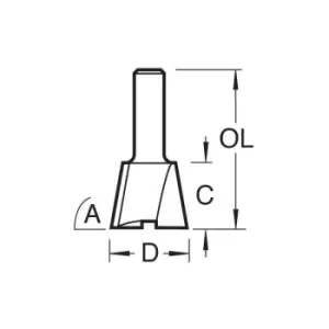 Image of Trend - C042X1/4 dovetail cutter 99 9.5MM dia. - ,
