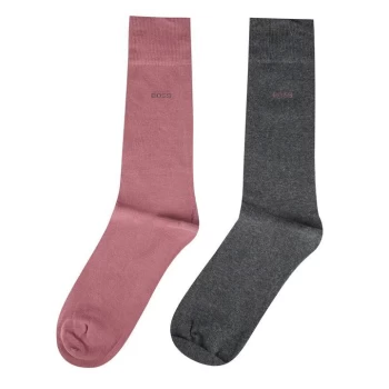Image of Boss Hugo Boss 2 Pack of Plain Socks Mens - Pink