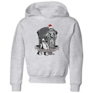 Image of Star Wars Happy Holidays Droids Kids Christmas Hoodie - Grey - 9-10 Years