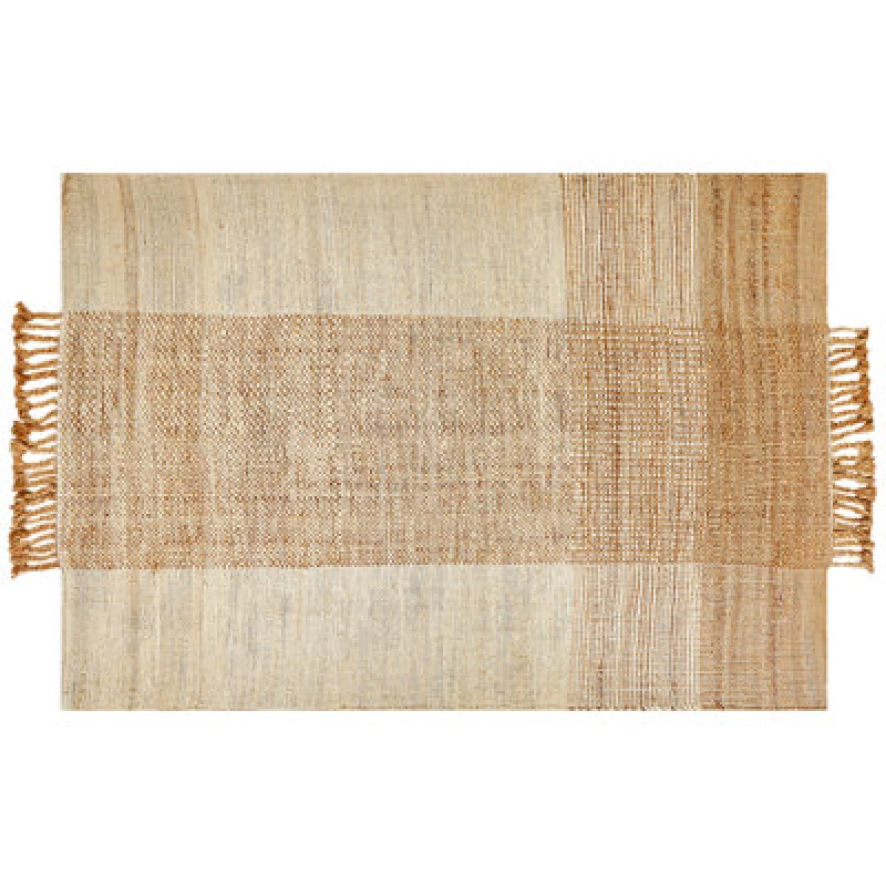 Image of Beliani Rug Hamzalar Beige 140 X 200 Cm Jute