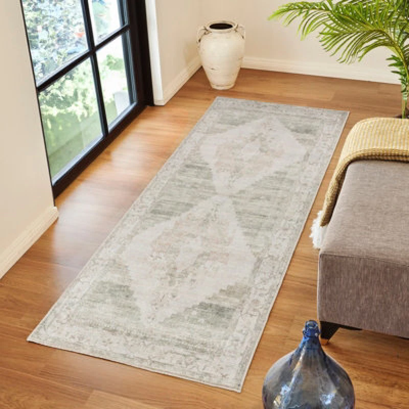 Image of Becki Owens X Livabliss Vintage Oriental Boho Blush/cream Luca Runner Rug 80 X 220 Cm - Easy Care, Ideal For Living Room & Bedroom