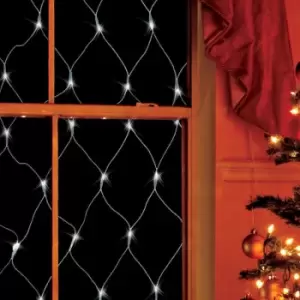 Image of The Christmas Workshop 88380 360 LED Bright White Christmas Net Lights / Curtain Style Window Lights / 8 Different Modes / Mains Powered / Indoor and