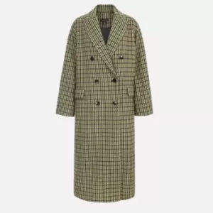 Image of Aligne Kennedy Checked Twill Double-Breasted Coat - EU 40/UK 12