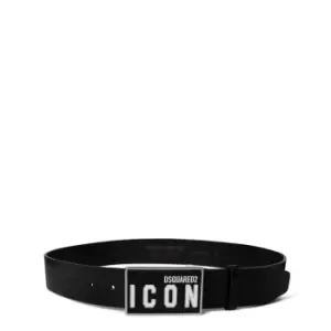 Image of DSQUARED2 Icon Plaque Belt - Black