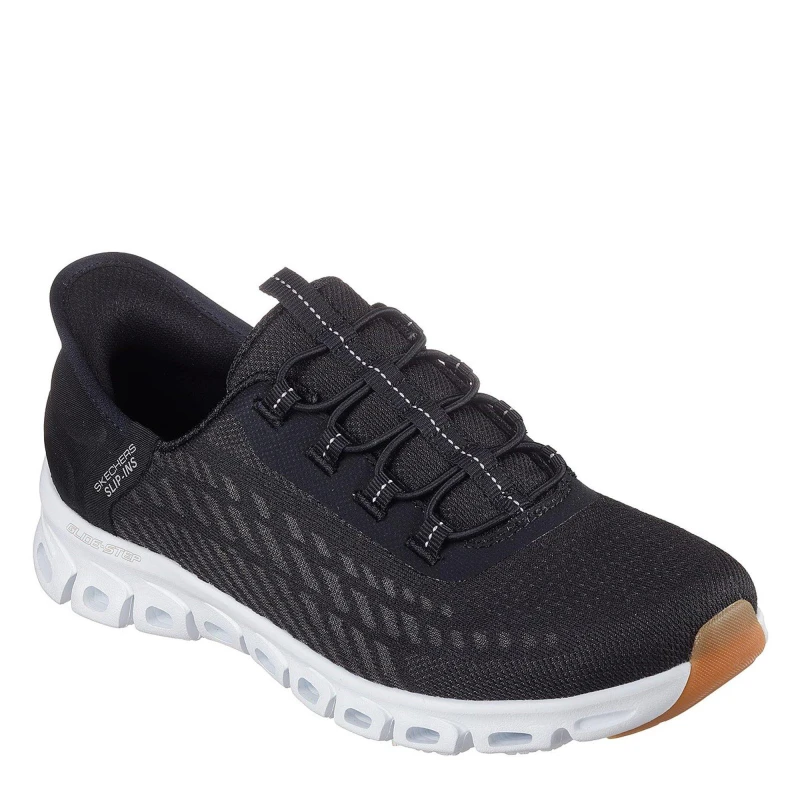 Image of Skechers Womens Slip-On Glide Step Runners Black/White/Gum female 4 (37)