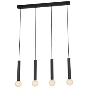 Image of Pendant Ceiling Light 4 Black Long Bulb Holders Kitchen Bulb E27 4x60W