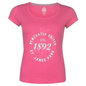 Image of Team Newcastle United FC 1892 T Shirt Ladies - Pink