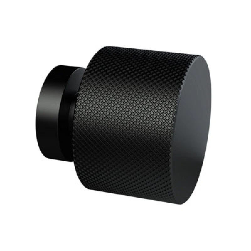 Image of Balterley Knurled Indented Round Knob 30mm Matt Black Black