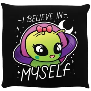 Image of Grindstore I Believe In Myself Cute Alien Cushion (One Size) (Black) - Black