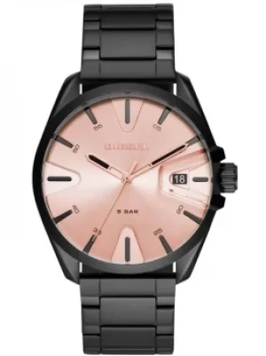 Image of Diesel MS9 Rose Gold Dial Black Bracelet Watch DZ1904