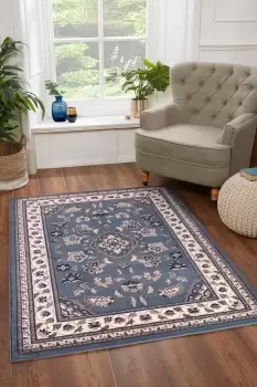 Image of Sherborne Traditional Rug - Size: 120x170cm - Blue - Print