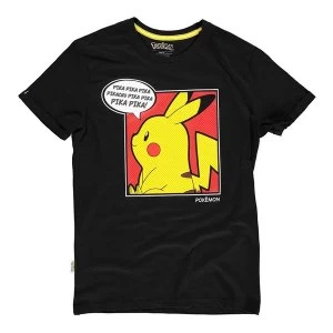 Image of Pokemon - Pika Pika Pika PopArt Male Medium T-Shirt - Black