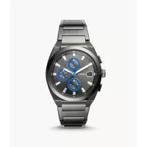 Image of Fossil Mens Everett Chronograph Smoke Stainless Steel Watch - Gunmetal