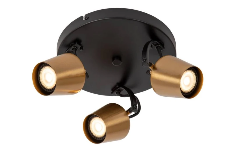 Image of Netlighting Emile Ceiling spotlight Ø23cm 3xGU10 Matt Gold Brass in Black Unisex