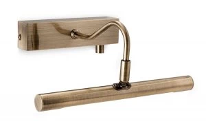 Image of LED 1 Light Picture Wall Light c, w Dimmer Switch Antique Brass