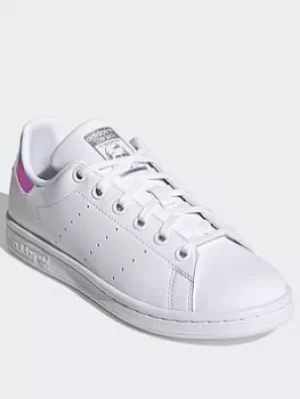 Image of adidas Originals Stan Smith Shoes, White/Silver, Size 4
