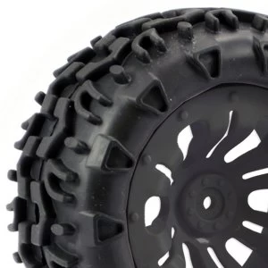 Image of Fastrax 1/10 Klaxon Truck Tyre Mounted On 12-Spoke (12Mm Hex)