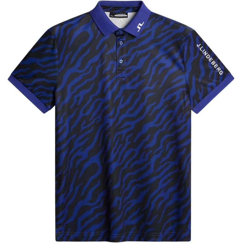 Image of J Lindeberg Golf Mens Short-Sleeve Performance Polo Shirt Tour Tiger Clem male Small