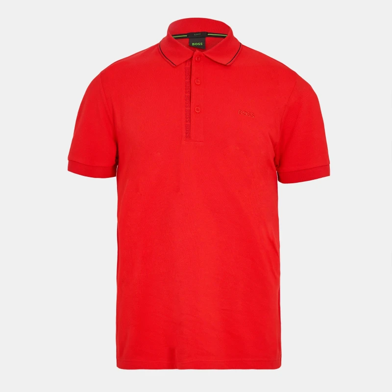Image of Boss Mens HBG Paule 4 Polo Shirt, Premium Craftsmanship Open Red male S