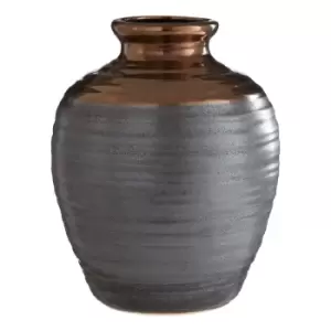 Image of Premier Housewares Zamak Barrel Vase Metallic Ceramic - Large