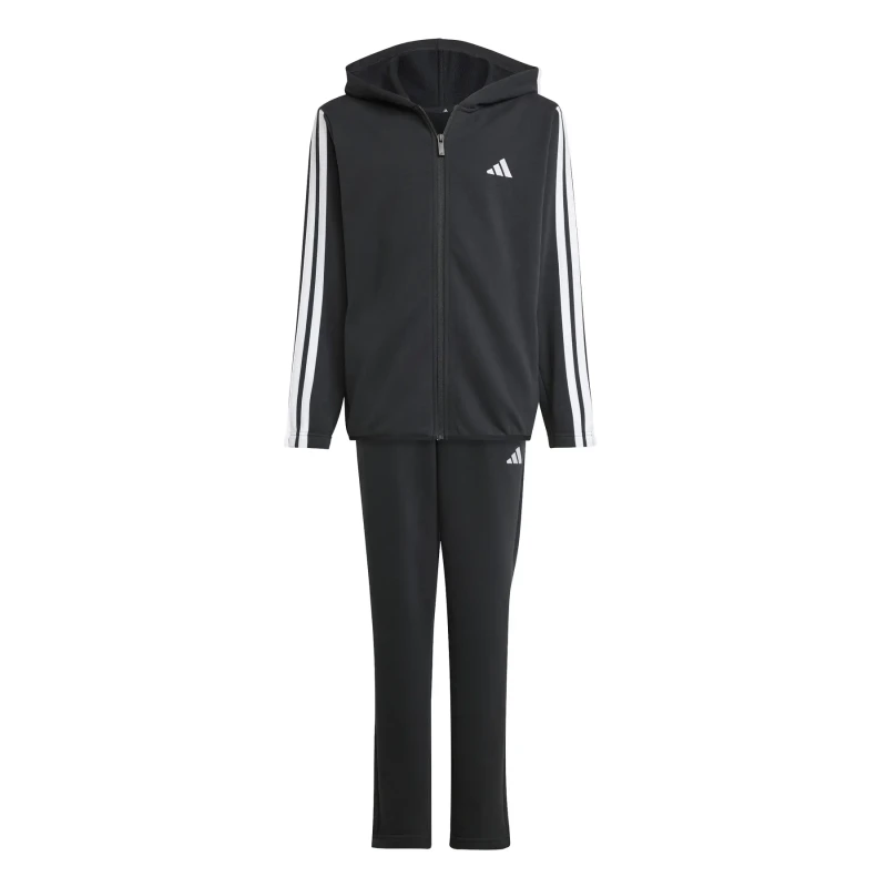 Image of Adidas SPORTSWEAR Unbrushed Fleece Tracksuit Black Baby 7/8Y (120 to 126CM);15/16Y (168 to 174CM);13/14Y (153 to 162CM);11/12Y (144 to 150CM);9/10Y (1
