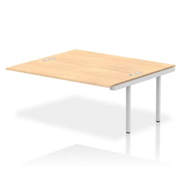 Image of Impulse Bench Dynamic Impulse W1800 x D1600 x H750mm Back to Back Bench Desk 2 Person Extension Kit Maple Finish Silver Frame - IB00426 IB00426