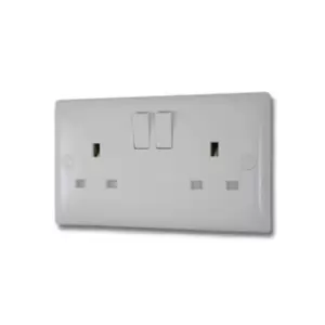 Image of Varilight 2 Gang Switched Socket - Polar White - XO5WP