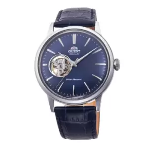 Image of Orient Bambino Open Heart Blue Dial Black Leather Strap Mens Watch RA-AG0005L10B