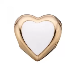 Image of Ladies Christina Gold Plated Sterling Silver Big Enamel Heart Bead Charm