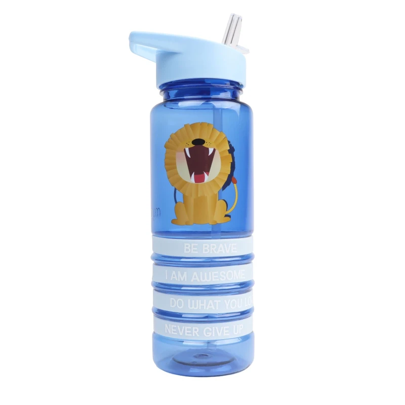 Image of Myga Kids' Positivity Band Water Bottles - Lion, Blue RY2247
