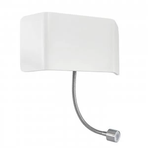 Image of 1 Light Indoor Wall Light Chrome, Matt White Paint
