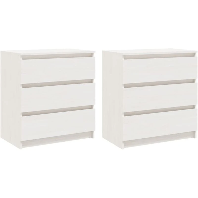 Image of VIDAXL Bedside Cabinets 2 pcs White 60x36x64cm Solid Pinewood Vidaxl 8720286776162