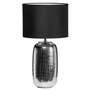 Image of Premier Housewares Regents Park Table Lamp in Chrome Effect Finish with Ceramic Base