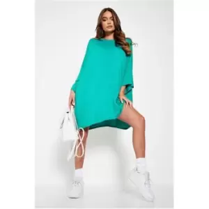 Image of I Saw It First Bright Green Crew Neck Oversized T-Shirt Dress - Green